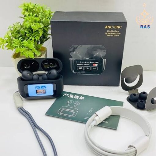 🎧 A9 Pro LCD Display AirPods White & Black Color Available - Image 3