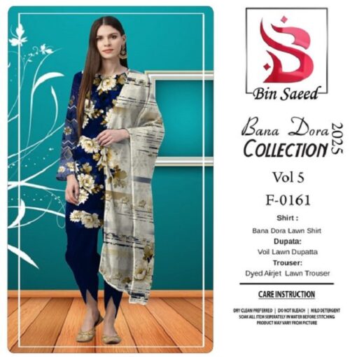 Binsaeed❤️ Bana Dora 3-Piece Unstitched Suit Summer Lawn Collection 2025 - Image 2