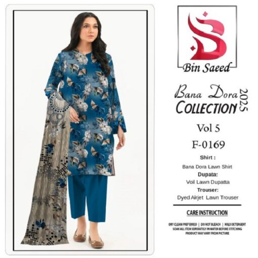 Binsaeed❤️ Bana Dora 3-Piece Unstitched Suit Summer Lawn Collection 2025