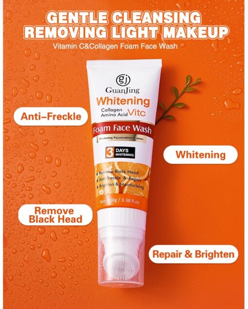 Vitamin C Foam Face Wash – Anti-Freckles, Deep Cleansing, Blackhead Remover | 100g | Free Delivery - Image 8
