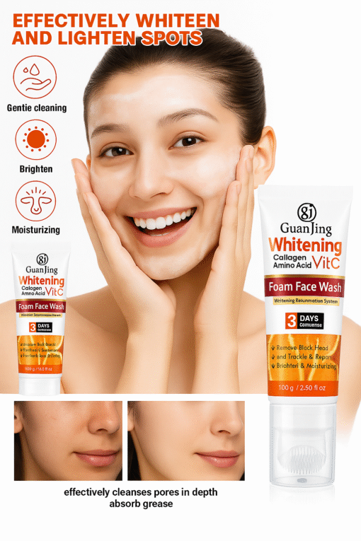 Vitamin C Foam Face Wash – Anti-Freckles, Deep Cleansing, Blackhead Remover | 100g | Free Delivery - Image 6