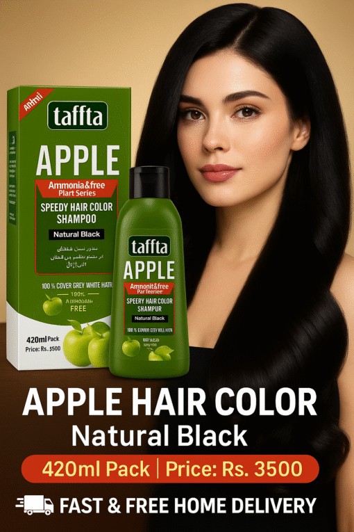 Taffta Apple Speedy Hair Color Shampoo Natural Black 🧴 Size: 420ml