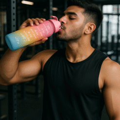 💧 3 Pcs Motivational Sports Water Bottles Colorful Time Marker Frosted Bottles 📦 Set of 3 Bottles (Random Colors)