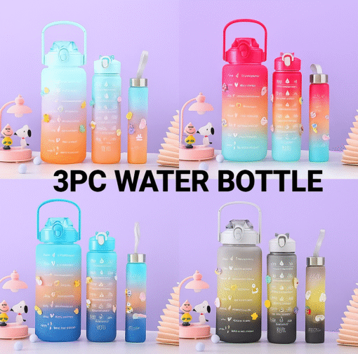 💧 3 Pcs Motivational Sports Water Bottles Colorful Time Marker Frosted Bottles 📦 Set of 3 Bottles (Random Colors) - Image 6