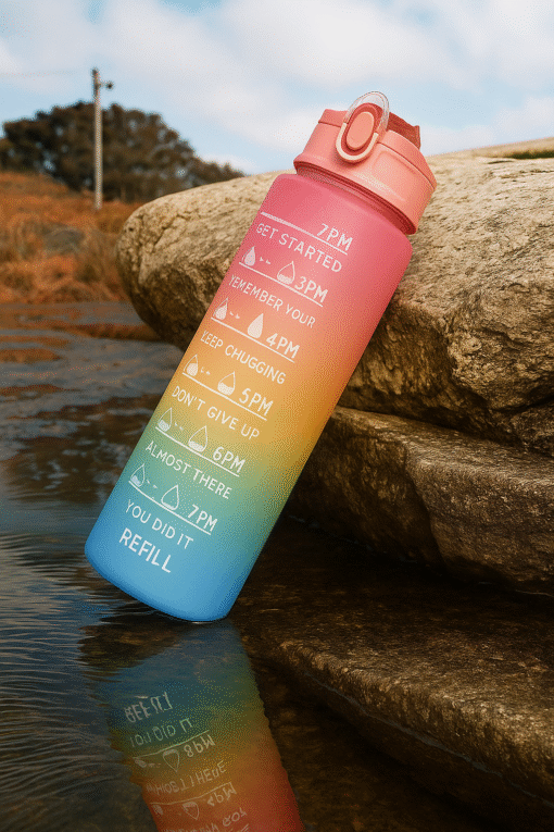 💧 3 Pcs Motivational Sports Water Bottles Colorful Time Marker Frosted Bottles 📦 Set of 3 Bottles (Random Colors) - Image 9