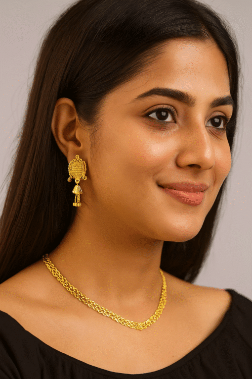 gold plated earrings, bridal earrings, mehndi jewelry, festive earrings, traditional earrings, wedding earrings for women, luxury earrings, antique gold plated earrings, ethnic wear accessories , jhumka style earrings, earrings for girls, ladies wedding earrings,