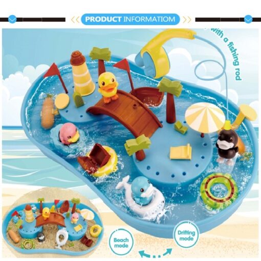Discovery & Exploration Water Park & Beach Playset for Kids Multicolor, Battery Operated, Fun Fishing & Bath Game - Image 2