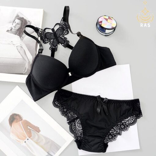 Elegant Butterfly Back Push-Up Bra & Panty Set – Front Closure, Comfortable Everyday Lingerie - Image 11