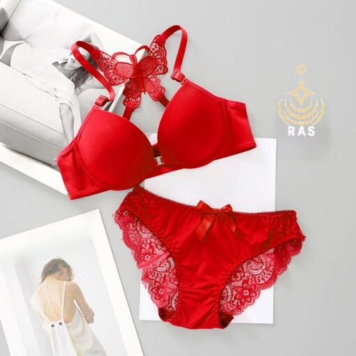 Elegant Butterfly Back Push-Up Bra & Panty Set – Front Closure, Comfortable Everyday Lingerie - Image 12