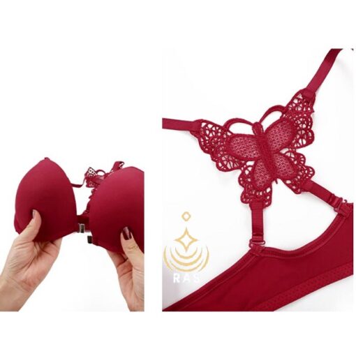 Elegant Butterfly Back Push-Up Bra & Panty Set – Front Closure, Comfortable Everyday Lingerie - Image 13