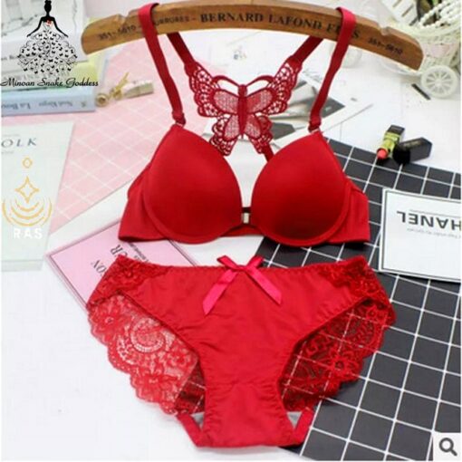 Elegant Butterfly Back Push-Up Bra & Panty Set – Front Closure, Comfortable Everyday Lingerie - Image 14