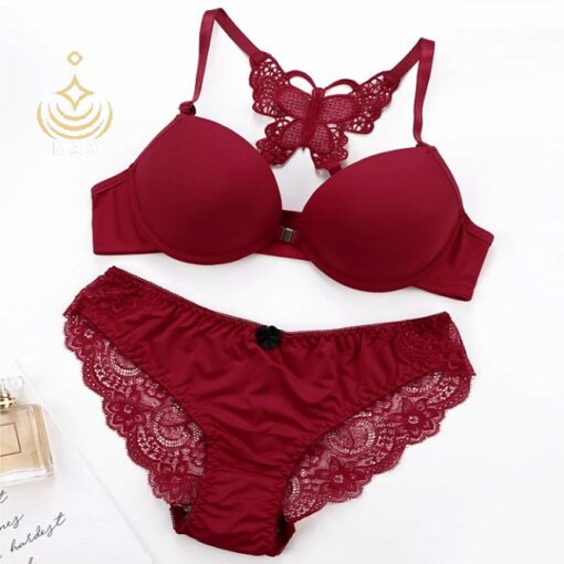 Elegant Butterfly Back Push-Up Bra & Panty Set – Front Closure, Comfortable Everyday Lingerie - Image 17