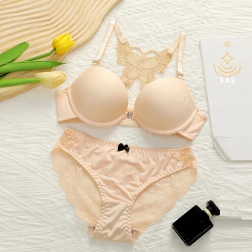 Elegant Butterfly Back Push-Up Bra & Panty Set – Front Closure, Comfortable Everyday Lingerie - Image 19