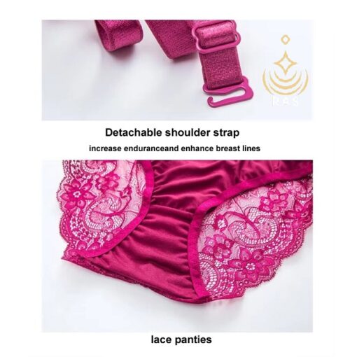 Elegant Butterfly Back Push-Up Bra & Panty Set – Front Closure, Comfortable Everyday Lingerie - Image 5