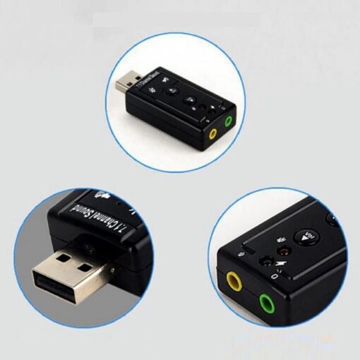 Pack of 3 USB 7.1 CH External Sound Card Adapters – 3D Audio with 3.5mm Jack - Image 3