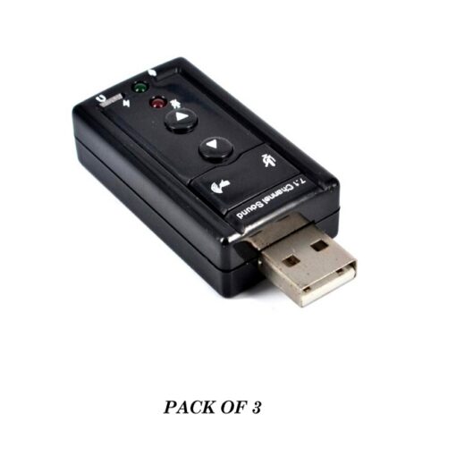 Pack of 3 USB 7.1 CH External Sound Card Adapters – 3D Audio with 3.5mm Jack - Image 4