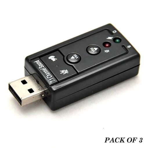Pack of 3 USB 7.1 CH External Sound Card Adapters – 3D Audio with 3.5mm Jack - Image 8