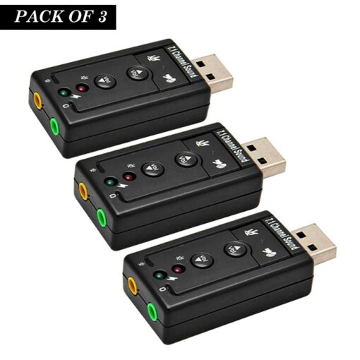 Pack of 3 USB 7.1 CH External Sound Card Adapters – 3D Audio with 3.5mm Jack - Image 10