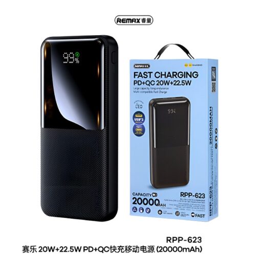 Remax RPP-623 Powerbank 20000mAh | 20W+22.5W Fast Charging | LED Display | Dual Input | Multi-Device Compatibility - Image 10