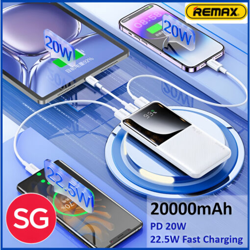 Remax RPP-623 Powerbank 20000mAh | 20W+22.5W Fast Charging | LED Display | Dual Input | Multi-Device Compatibility - Image 11