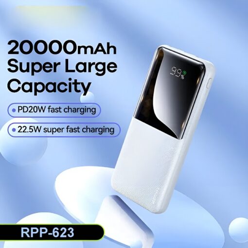 Remax RPP-623 Powerbank 20000mAh | 20W+22.5W Fast Charging | LED Display | Dual Input | Multi-Device Compatibility - Image 6
