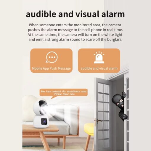 🛡️ Smart 4K 8MP Indoor WiFi Security Camera With Dual Lenses, Night Vision & Two-Way Audio - Image 12
