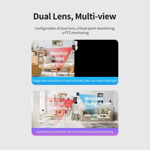 🛡️ Smart 4K 8MP Indoor WiFi Security Camera With Dual Lenses, Night Vision & Two-Way Audio - Image 9