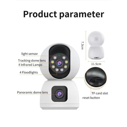 🛡️ Smart 4K 8MP Indoor WiFi Security Camera With Dual Lenses, Night Vision & Two-Way Audio - Image 11
