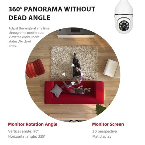 V380 Full HD 1080P Wireless PTZ IP Bulb Camera with Night Vision, Wide Angle, and Two-Way Audio - Image 4
