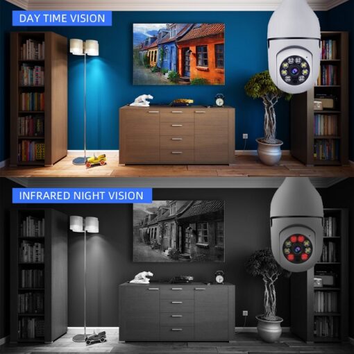 V380 Full HD 1080P Wireless PTZ IP Bulb Camera with Night Vision, Wide Angle, and Two-Way Audio - Image 7