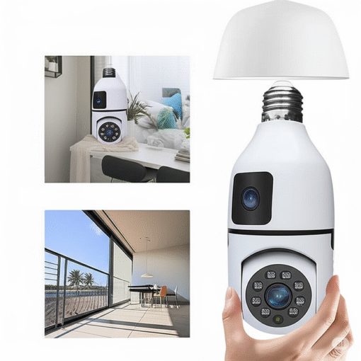 Wireless 360° PTZ Smart Bulb Camera – 4MP Dual Lens | 1080P HD | Night Vision | Two-Way Audio | IP WiFi Surveillance - Image 4