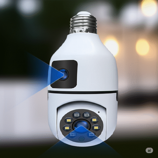 Wireless 360° PTZ Smart Bulb Camera – 4MP Dual Lens | 1080P HD | Night Vision | Two-Way Audio | IP WiFi Surveillance - Image 5
