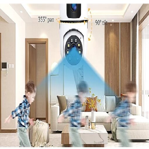 Wireless 360° PTZ Smart Bulb Camera – 4MP Dual Lens | 1080P HD | Night Vision | Two-Way Audio | IP WiFi Surveillance - Image 12