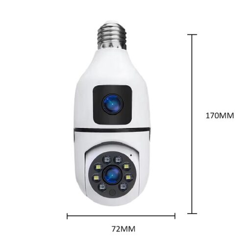 Wireless 360° PTZ Smart Bulb Camera – 4MP Dual Lens | 1080P HD | Night Vision | Two-Way Audio | IP WiFi Surveillance - Image 13