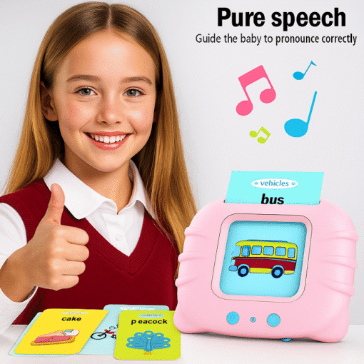 Audible Flash Cards for Kids | Montessori English Learning Toy | Early Educational Device | Ages 3+