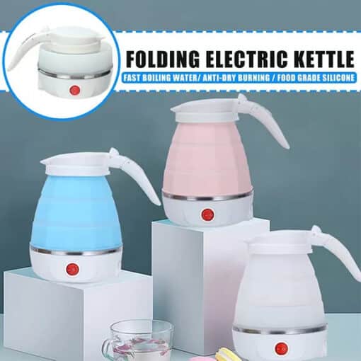 Fast-Boiling Portable Electric Travel Kettle-Foldable & Collapsible Silicone Bottle-Random Color 600ml - Image 6