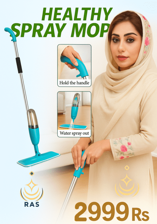 Healthy Spray Mop with Microfiber Cloth - Easy-to-Use Floor Cleaner Spray Mop & Refill Bottle  Product Description: - Image 2