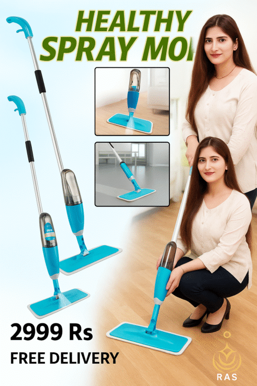 Healthy Spray Mop with Microfiber Cloth - Easy-to-Use Floor Cleaner Spray Mop & Refill Bottle