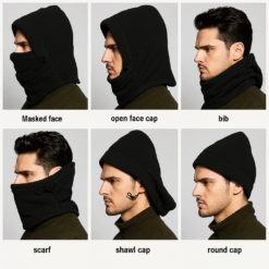 Pack of 2 - 6-in-1 Unisex Winter Fleece Thermal Balaclava–Neck Warmer, Ski Snood & Hood