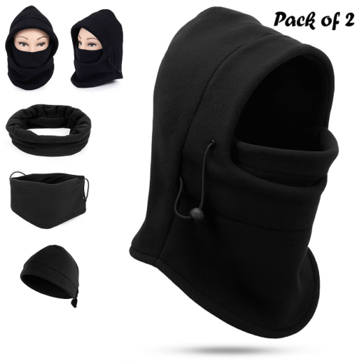Pack of 2 - 6-in-1 Unisex Winter Fleece Thermal Balaclava–Neck Warmer, Ski Snood & Hood - Image 5