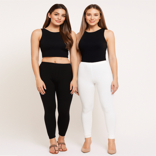 🖤🤍 Pack of 2 Tights Black & White Flexible, Stretchable & Stylish Perfect for Daily Wear! - Image 6