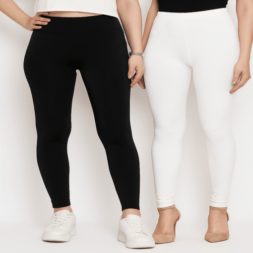 🖤🤍 Pack of 2 Tights Black & White Flexible, Stretchable & Stylish Perfect for Daily Wear! - Image 5