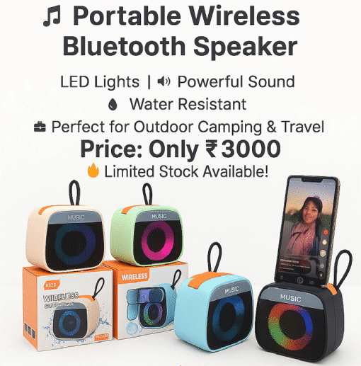 Portable Mini Bluetooth Speaker with LED Lights, Rechargeable & Wireless - Image 3