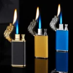 Dual Flame Dragon Crocodile Lighter – Custom Engraved - Image 7