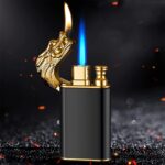 Dual Flame Dragon Crocodile Lighter – Custom Engraved - Image 2