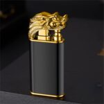 Dual Flame Dragon Crocodile Lighter – Custom Engraved - Image 4