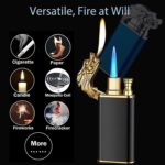 Dual Flame Dragon Crocodile Lighter – Custom Engraved - Image 6
